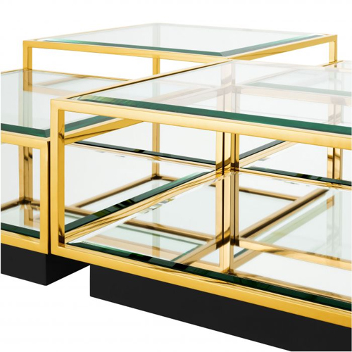 Mesa de centro cristal Tortona Set de 4