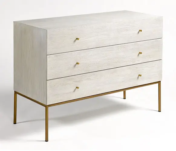 Cómoda rectangular roble blanco y