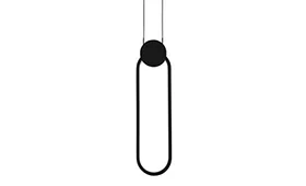 Lámpara de suspensión negra Wiro oval