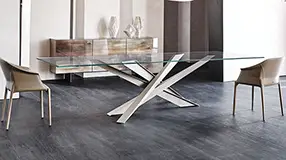 Mesa de comedor cristal Lancer Cattelan