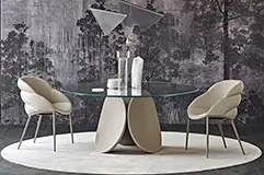 Mesa de comedor redonda cristal Maxim Cattelan