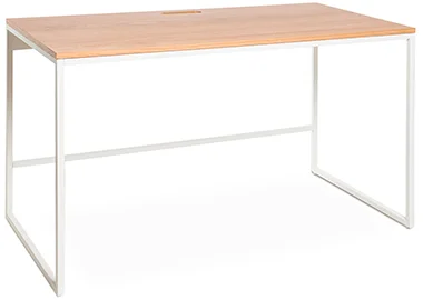 Mesa de escritorio minimalista metal blanco y roble Sondu Mesa de escritorio minimalista metal blanco y roble Sondu