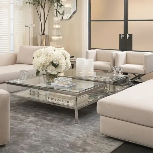 Mesa de centro cristal Harvey Rectangular