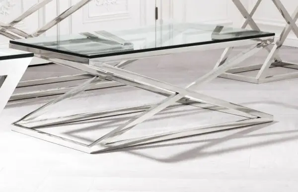 Mesa de centro acero inoxidable Criss Cross