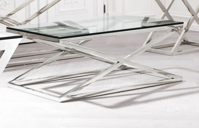 Mesa de centro acero inoxidable Criss Cross