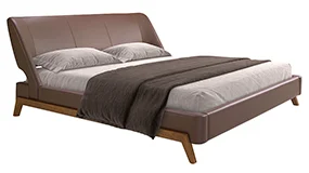 Cama polipiel marrón y nogal Godiva Cama polipiel marrón y nogal Godiva