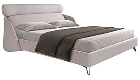 Cama tela color gris claro y acero negro Vieste Cama tela color gris claro y acero negro Vieste