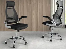 Sillón de oficina giratoria negro Trani