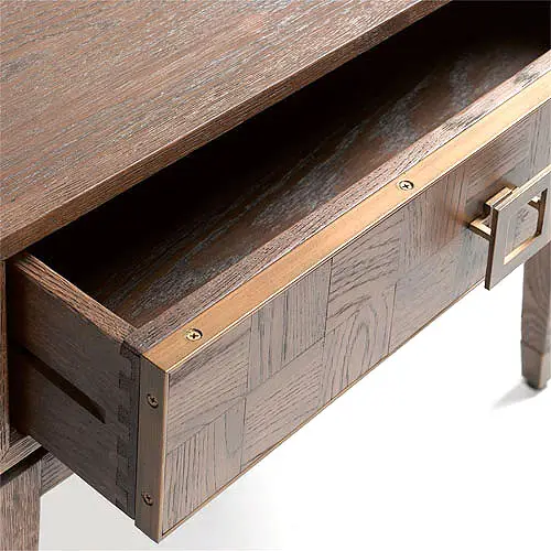 Mesa de noche roble oscuro natural