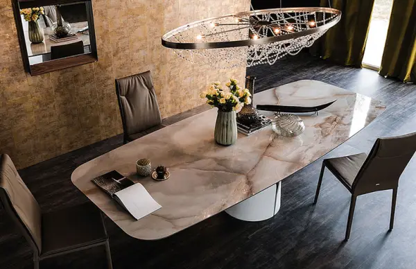 Mesa de comedor ovalada Giano keramik Cattelan
