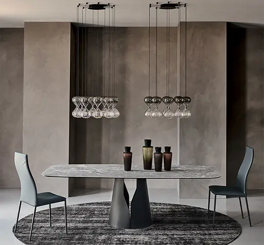 Mesa de comedor ovalada Giano keramik Cattelan