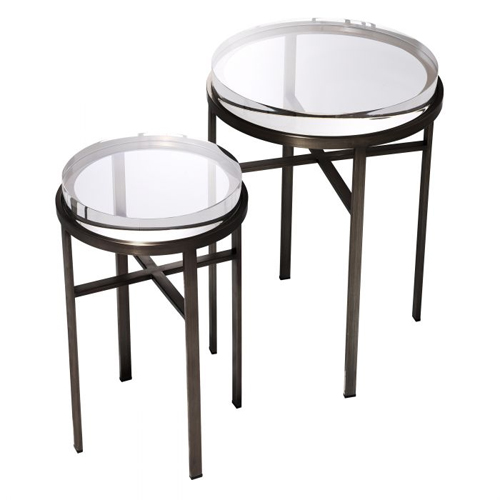 Mesa auxiliar cristal Hoxton set de 2