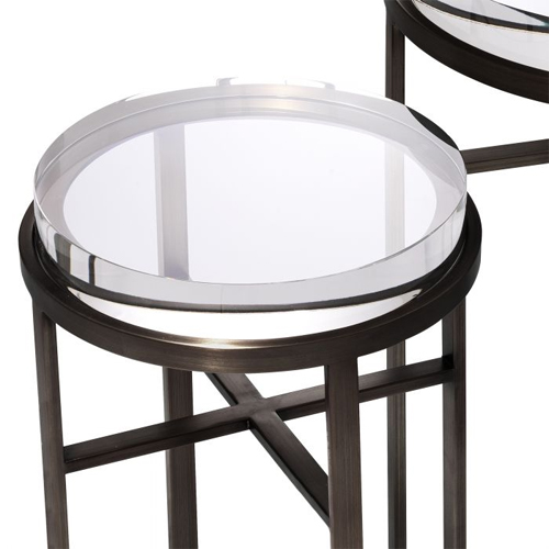 Mesa auxiliar cristal Hoxton set de 2