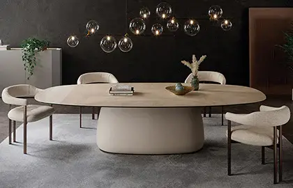 Mesa de comedor keramik biscuit Botero Cattelan
