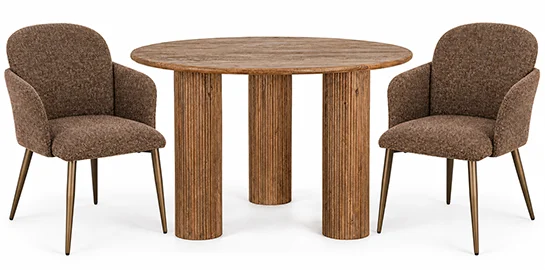 Mesa de comedor de madera de mango marrón Dacca