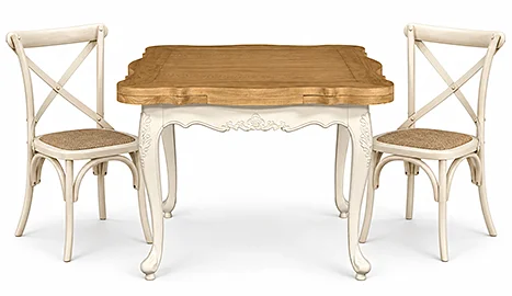 Mesa de comedor cuadrada extensible vintage Nantes