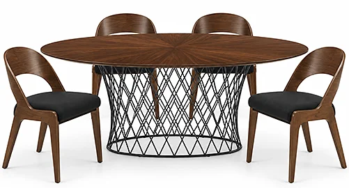 Mesa de comedor ovalada industrial Gari
