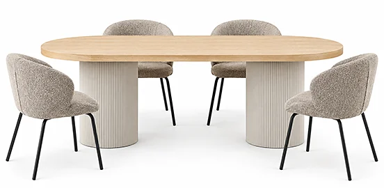 Mesa de comedor de madera de fresno natural Solva