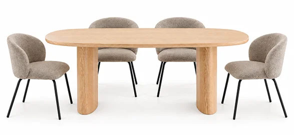 Mesa de comedor madera de fresno natural Elsinor