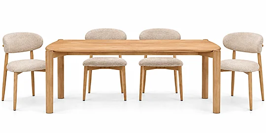 Mesa de comedor natural Aires de madera 180 x 90 cm