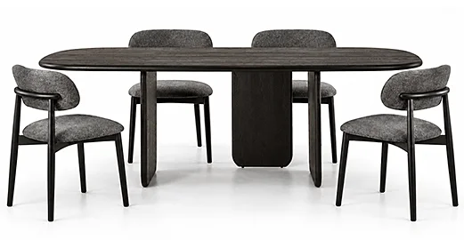 Mesa de comedor Talaia de madera con acabado negro Mesa de comedor Talaia de madera con acabado negro