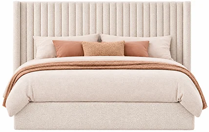 Cama con canapé tapizada para colchón de 150x200 Boccelli crema Cama con canapé tapizada para colchón de 150x200 Boccelli crema