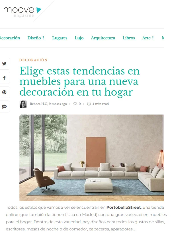 Elige estas tendencias en muebles para una nueva decoración en tu hogar