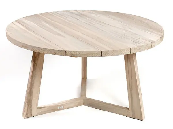 Mesa redonda exterior madera teca