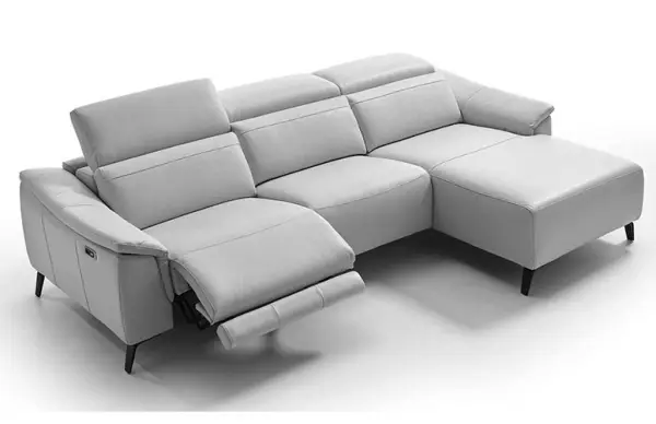 Sofá con chaise longue piel relax Tucan