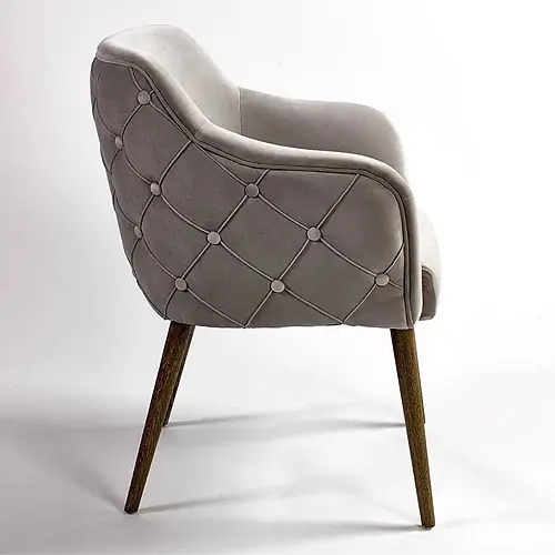 Sillón capitoné terciopelo topo
