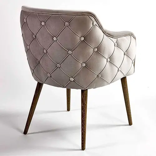 Sillón capitoné terciopelo topo