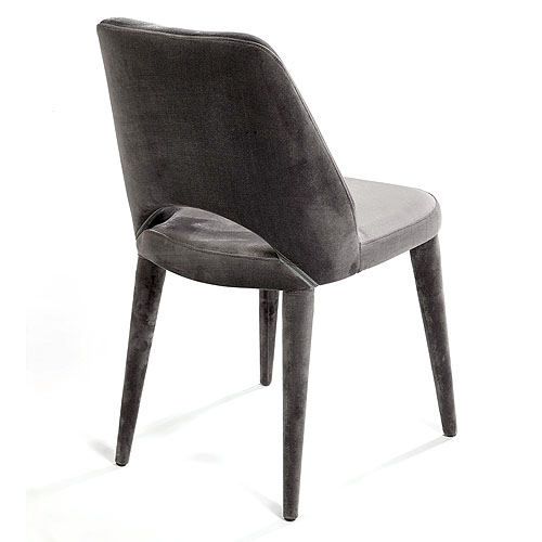 Silla terciopelo sin brazos gris