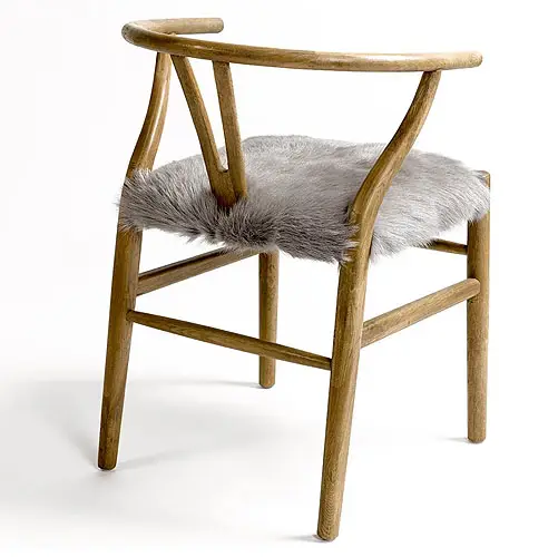 Silla de roble natural y piel