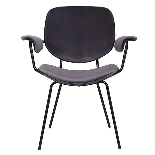 Sillón gris oscuro y metal negro