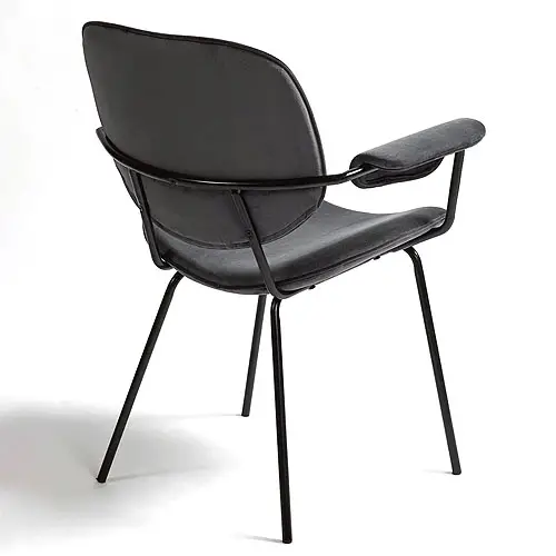 Sillón gris oscuro y metal negro