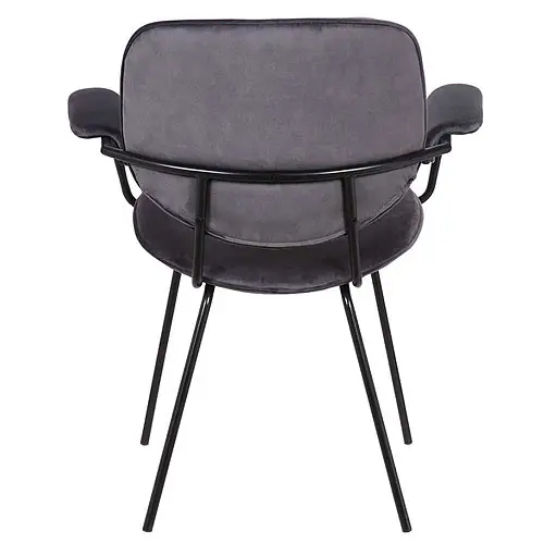 Sillón gris oscuro y metal negro