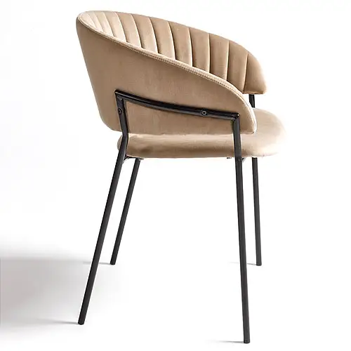 Sillón curvo terciopelo beige