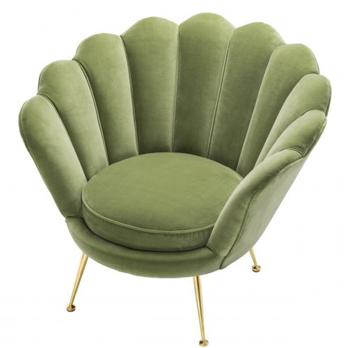 Butaca terciopelo verde Trapezium