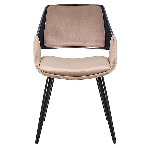 Silla tapizada topo y metal negro