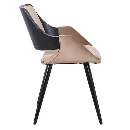 Silla tapizada topo y metal negro