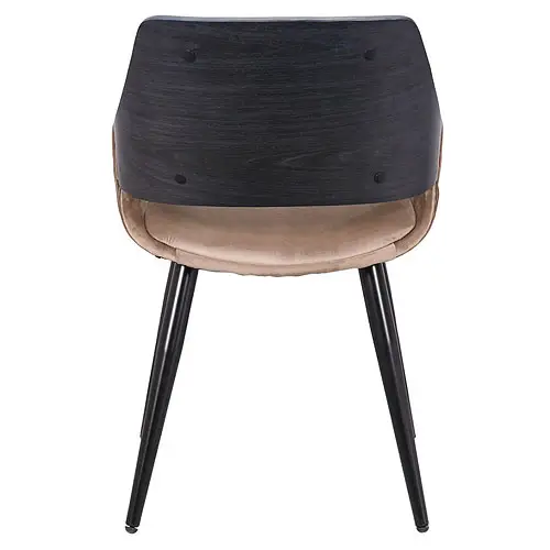 Silla tapizada topo y metal negro
