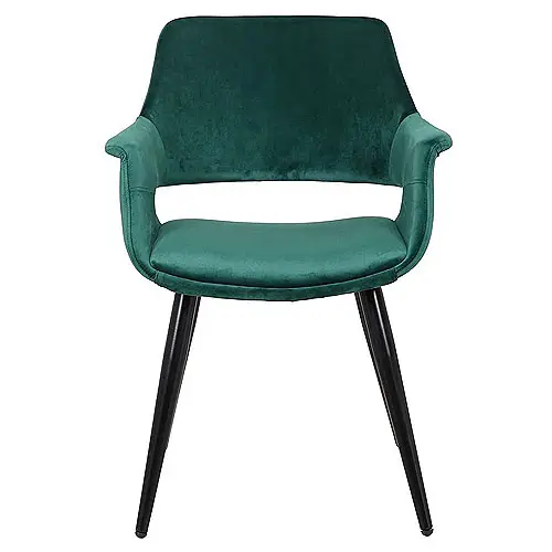 Silla terciopelo verde y metal negro