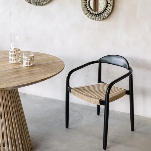 Silla Nina madera maciza lacado PU beige
