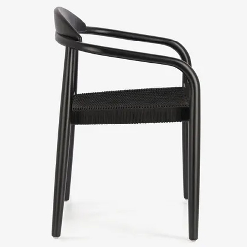 Silla Nina madera maciza lacado PU negro mate