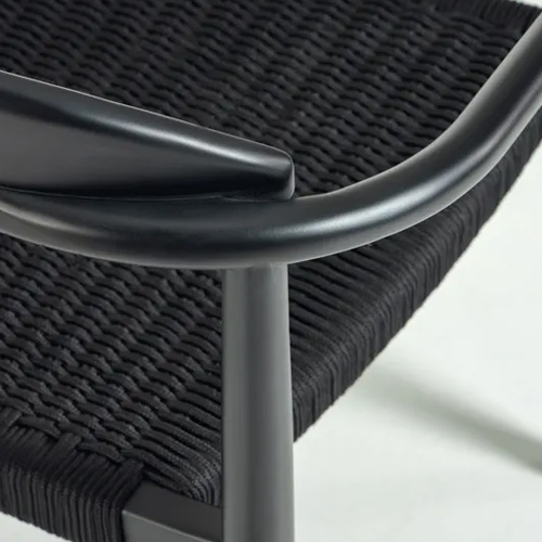 Silla Nina madera maciza lacado PU negro mate