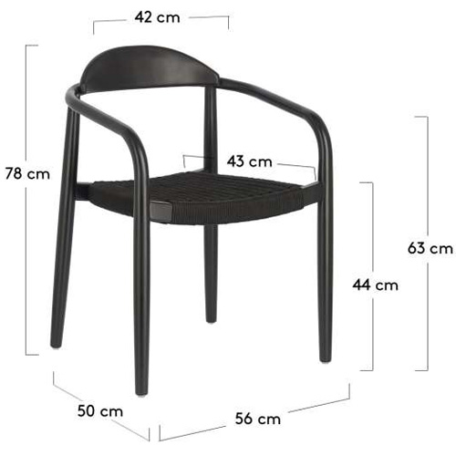 Silla Nina madera maciza lacado PU negro mate