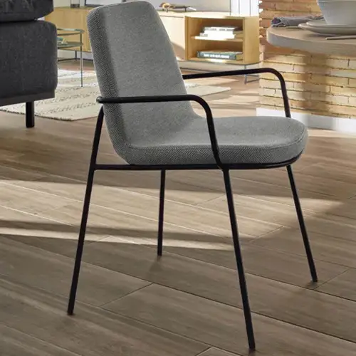 Silla Guilia tapizado gris claro