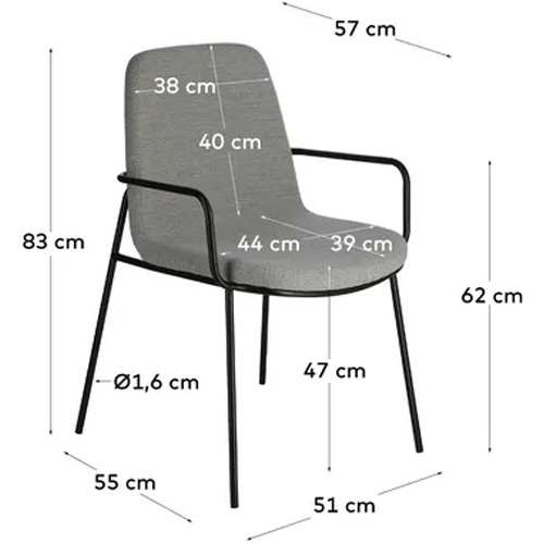 Silla Guilia tapizado gris claro