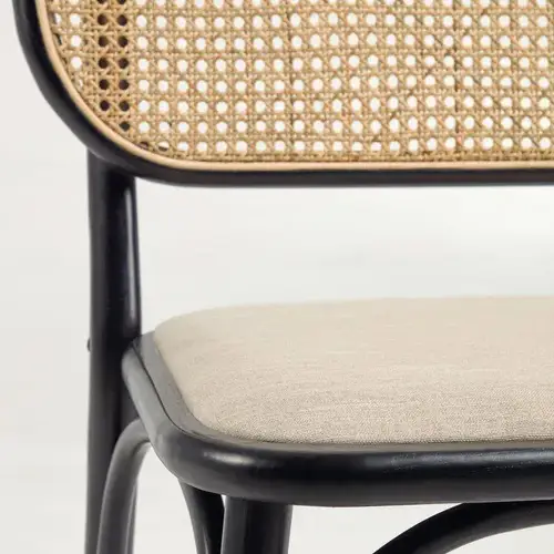 Silla Doriane madera poliéster lacado negro