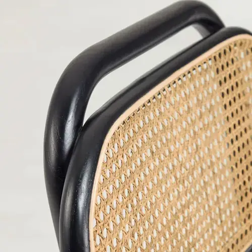Silla Doriane madera poliéster lacado negro